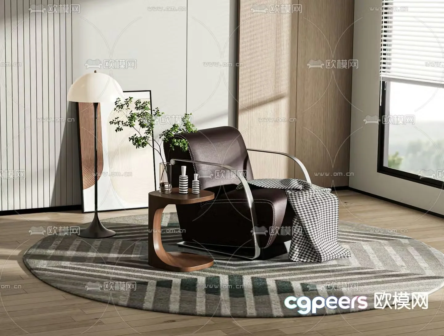 Single sofa leisure sofa 3d model