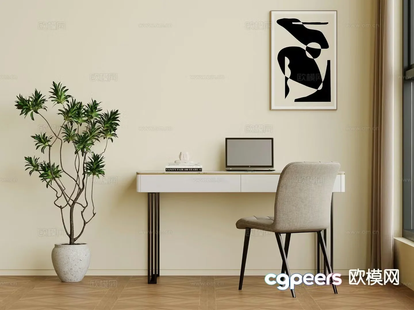 Modern desk chair 3d model
