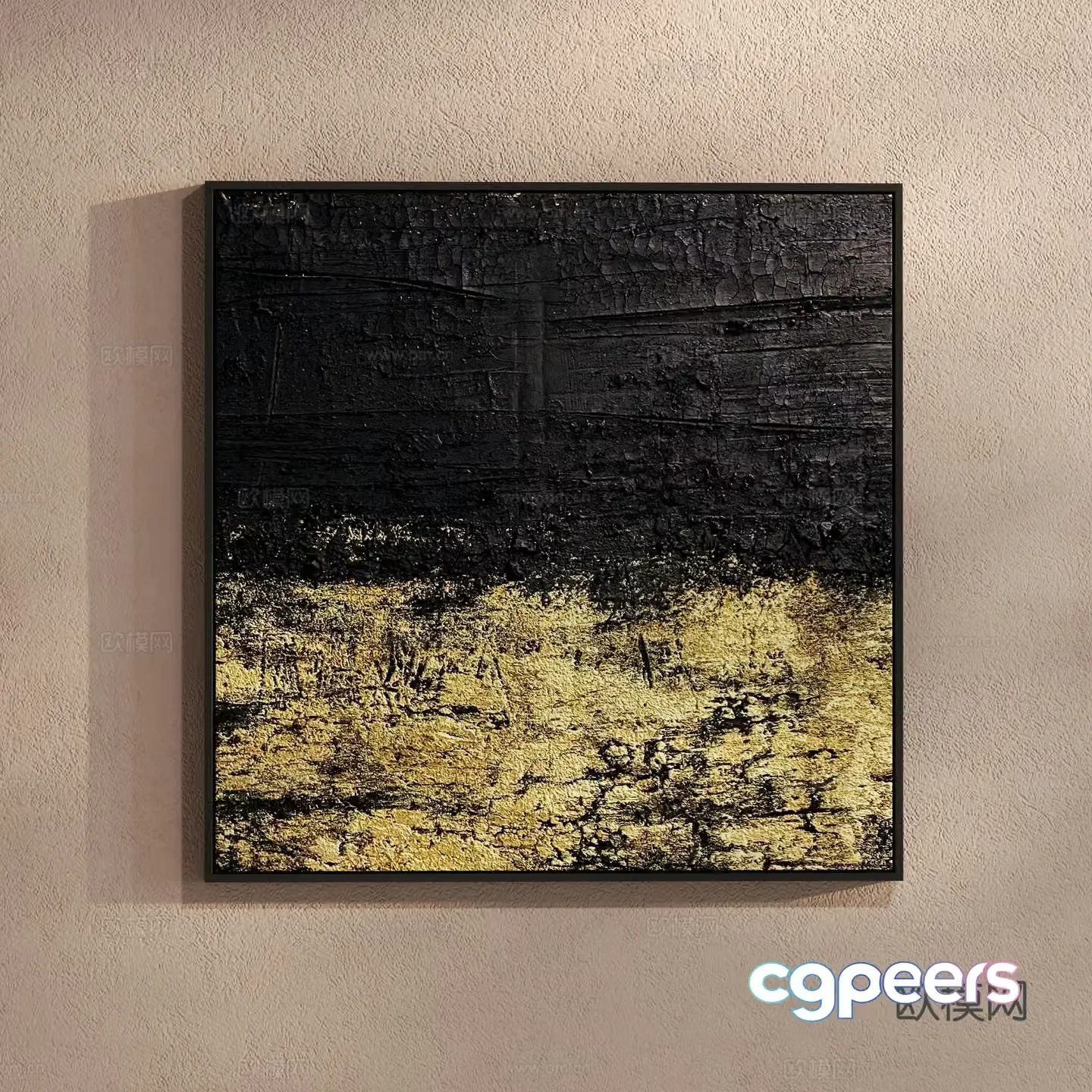 Modern texture painting decorative painting 3d model