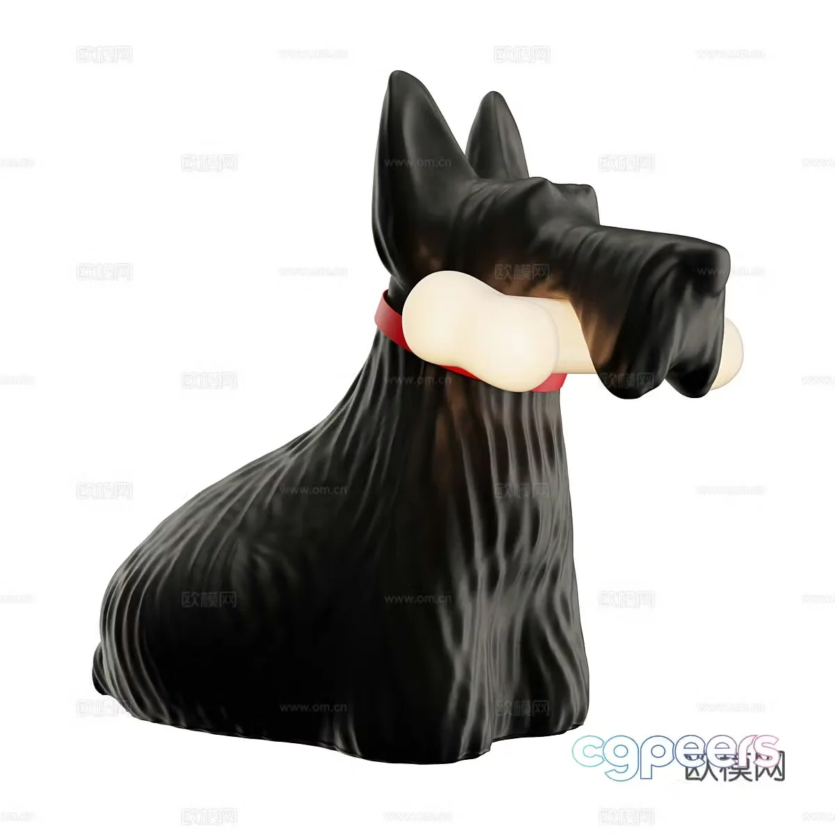 Modern pet dog decoration desk lamp 3d model