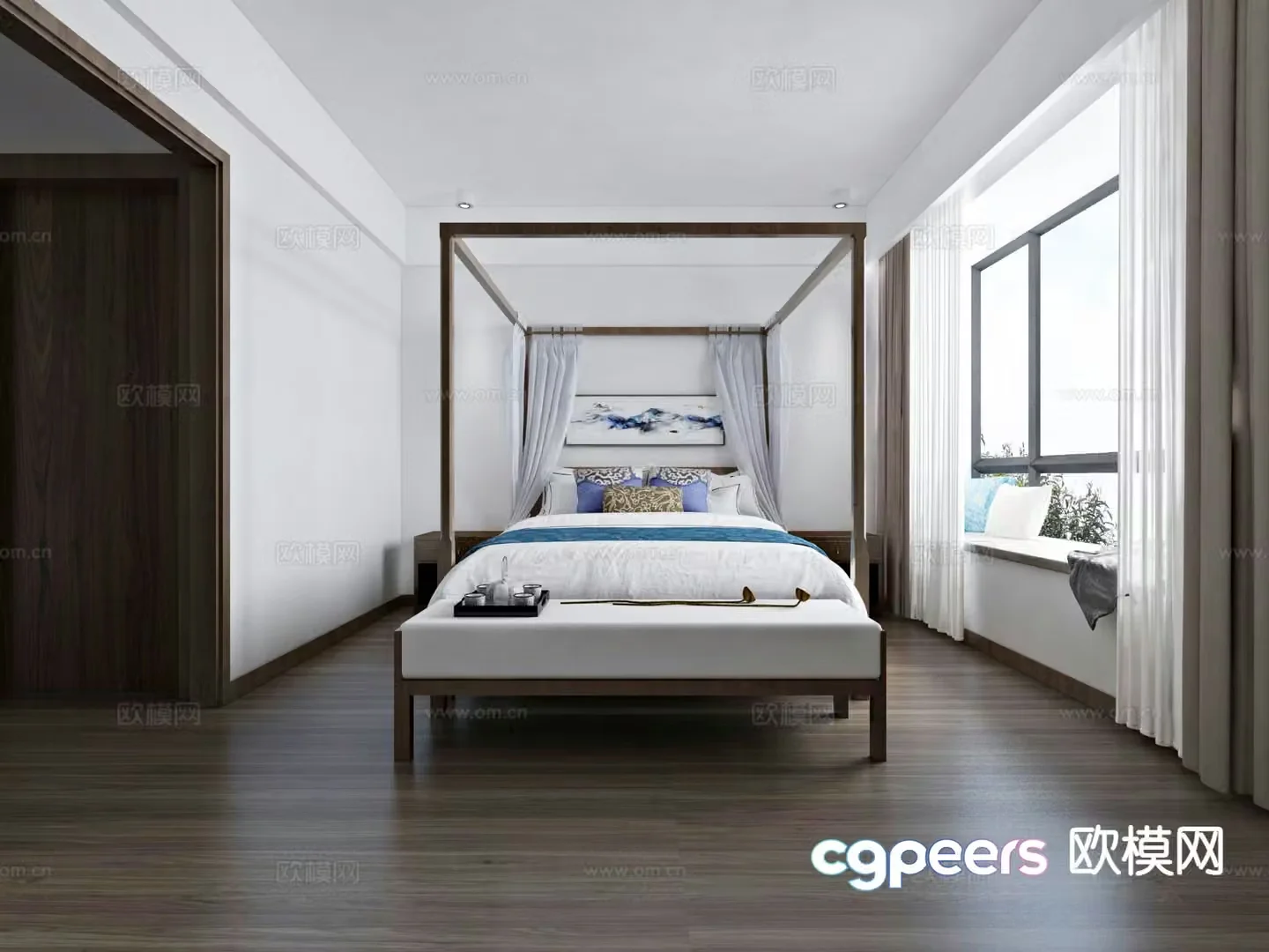 New Chinese style bedroom master bedroom 3d model