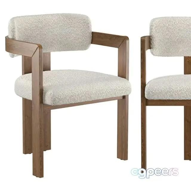 3ds Max Free – Curved Walnut Dining Chair