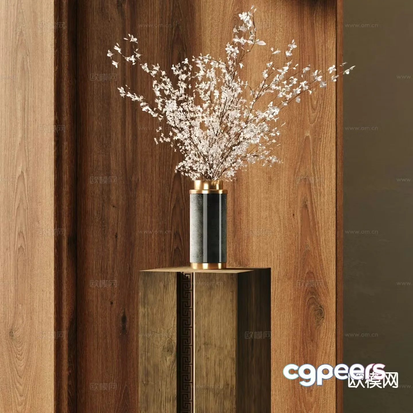 modern vase floral arrangement flower arrangement flowers 3d model