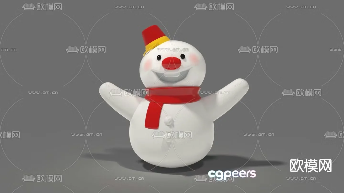 Modern cartoon toy snowman 3d model