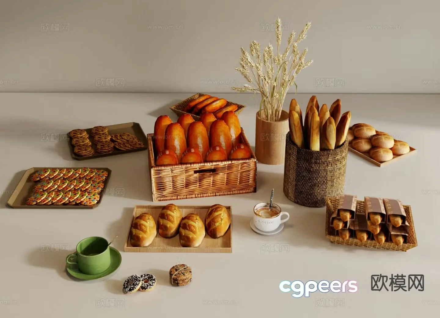 Bread Baked Food 3D Model