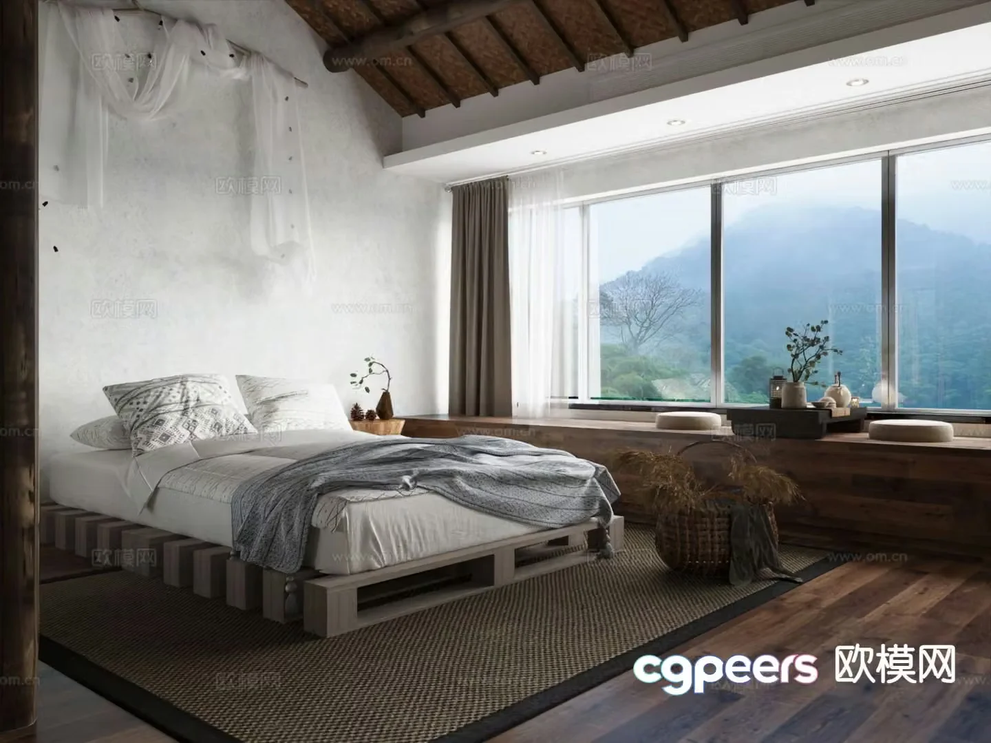 Wabi Sabi B&B Bedroom Guest Room 3D Model