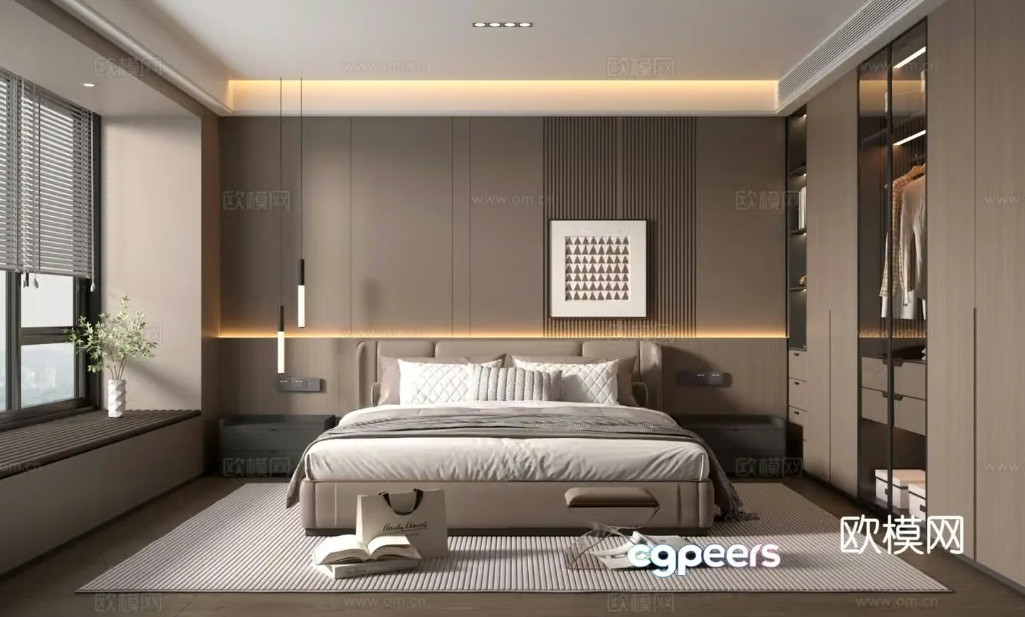 Italian style bedroom master bedroom 3d model