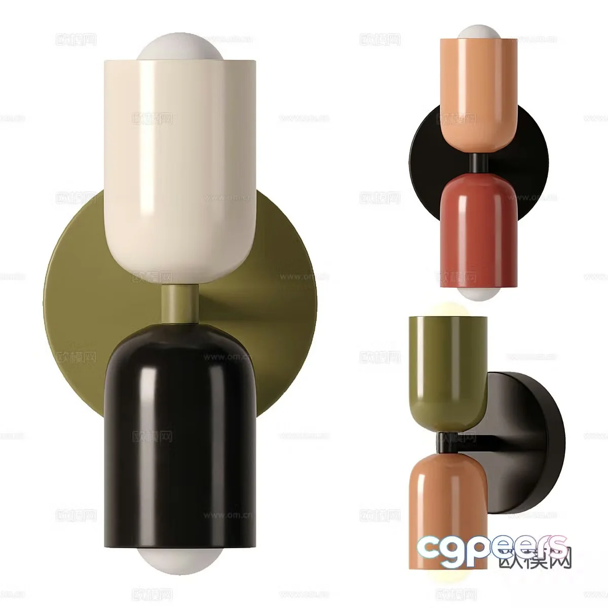 Modern cream style decorative wall light 3d model