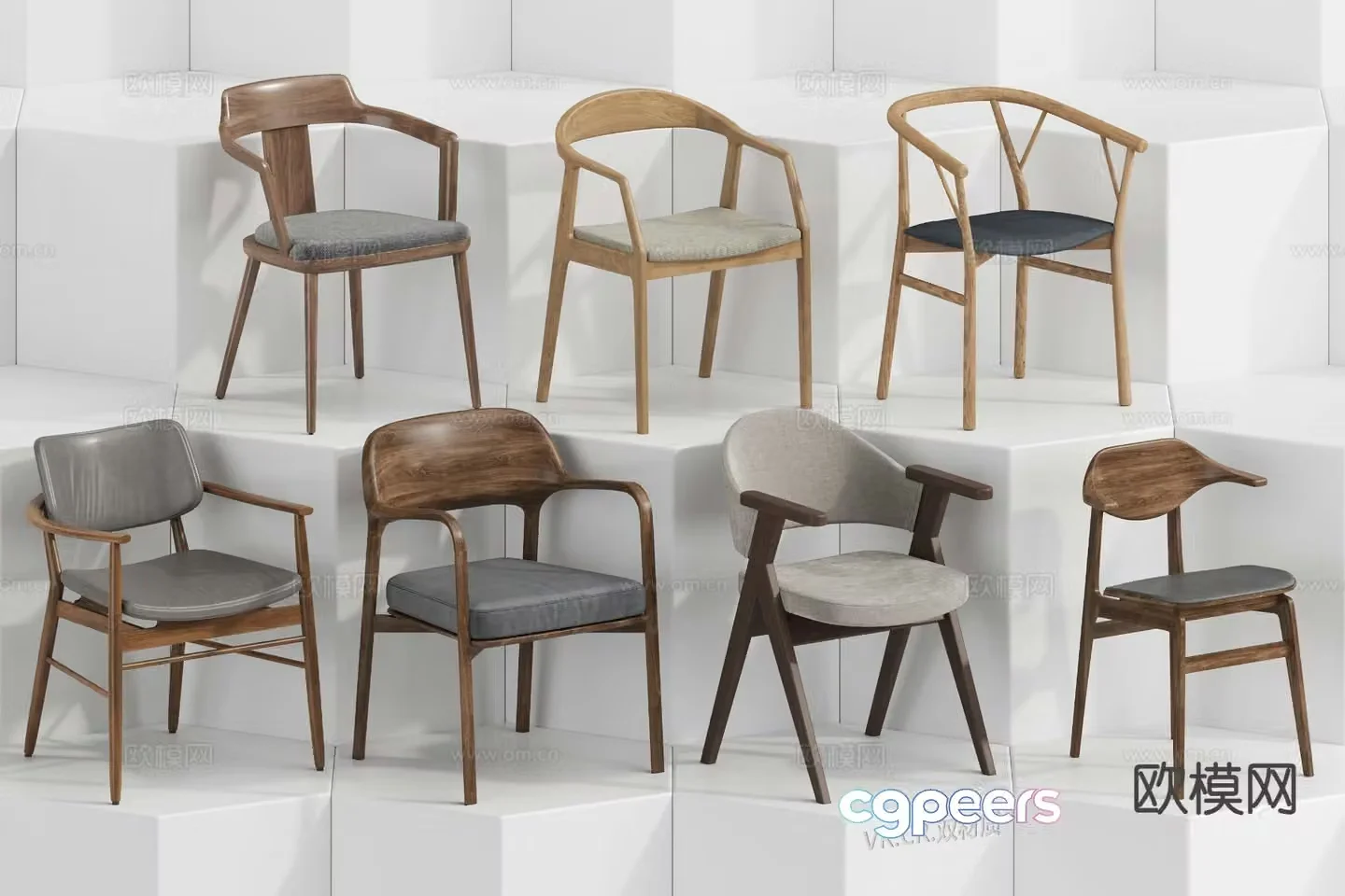 New Chinese style chair dining chair 3d model