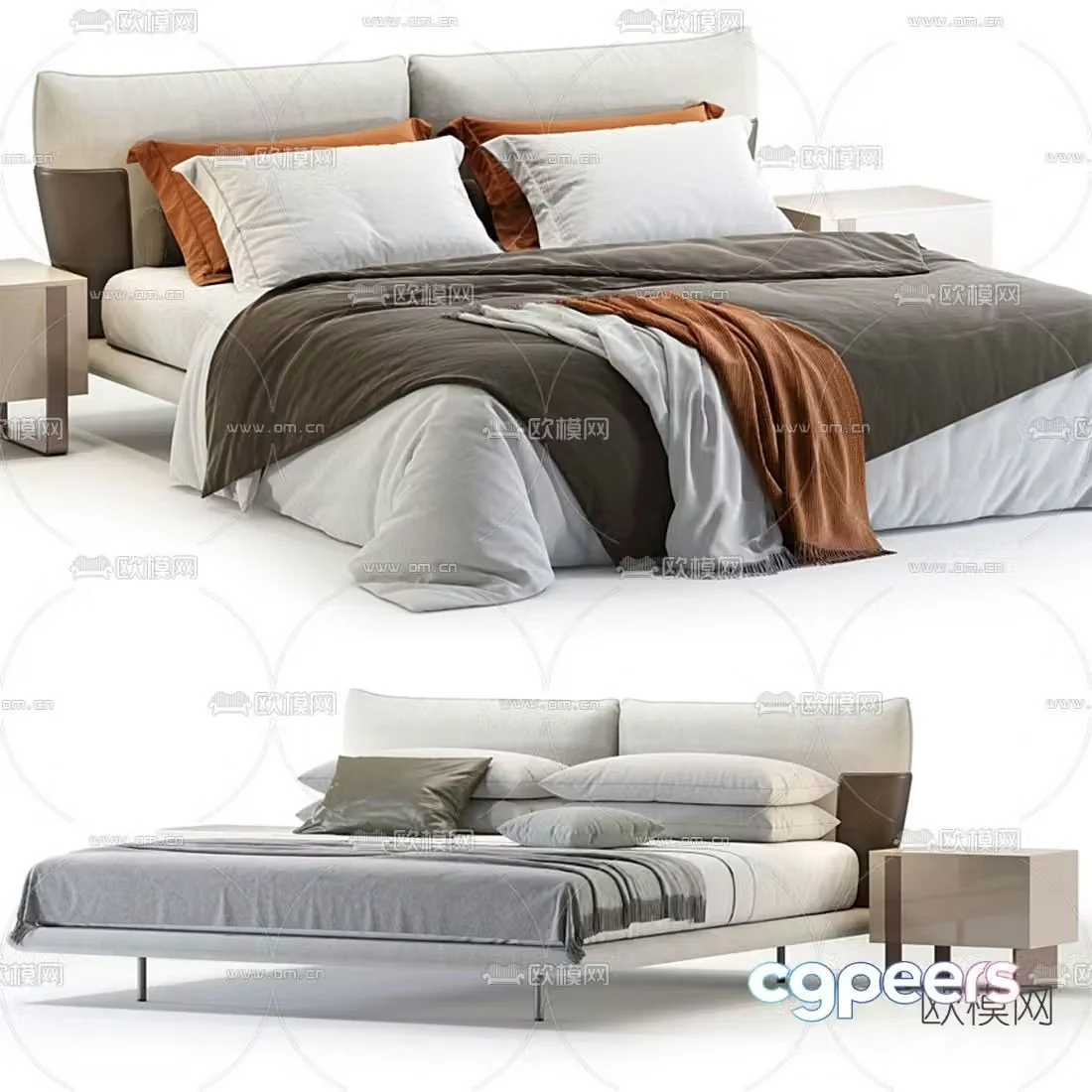 Bonaldo double bed 3d model
