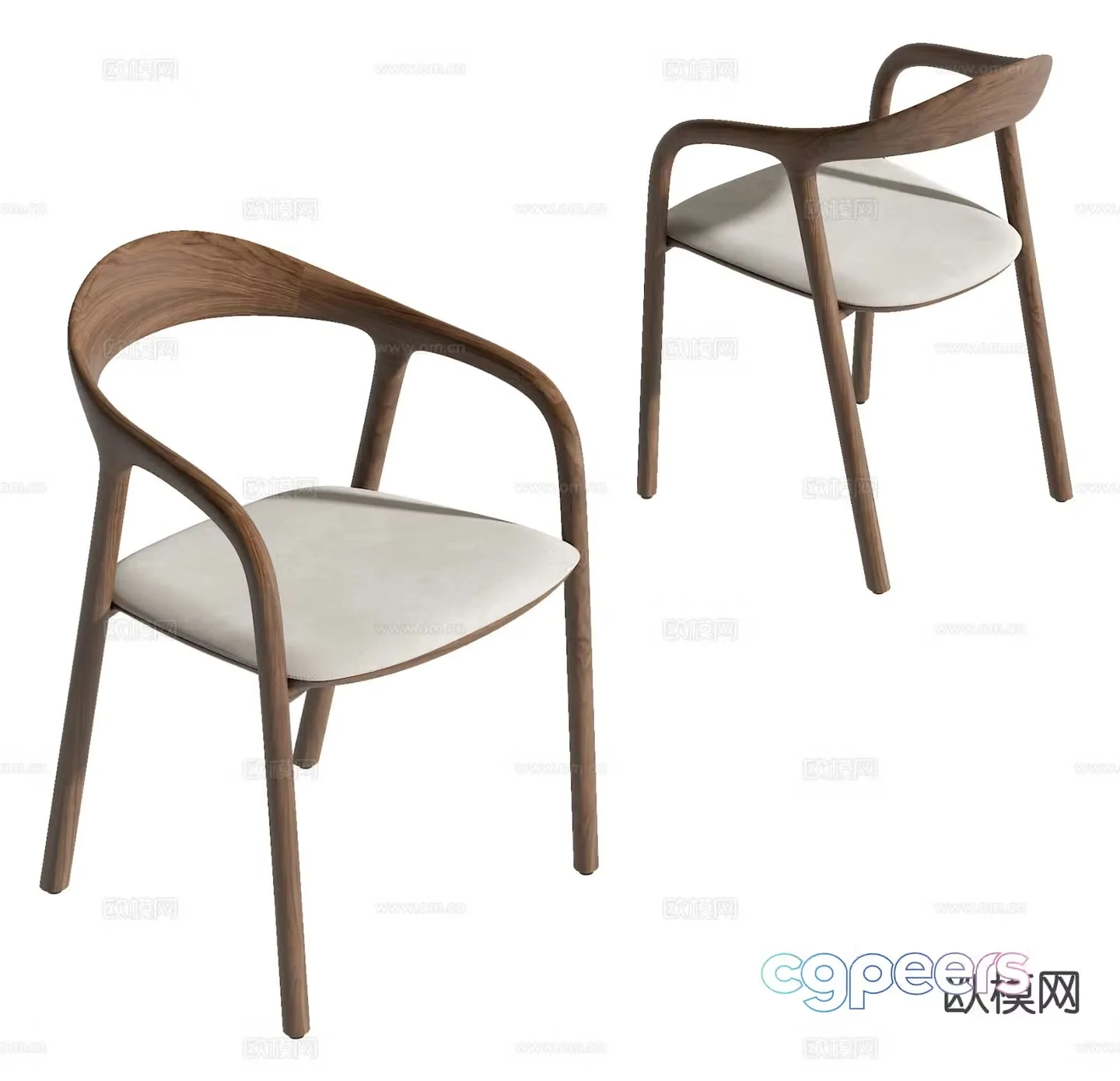 Modern chair dining chair 3d model