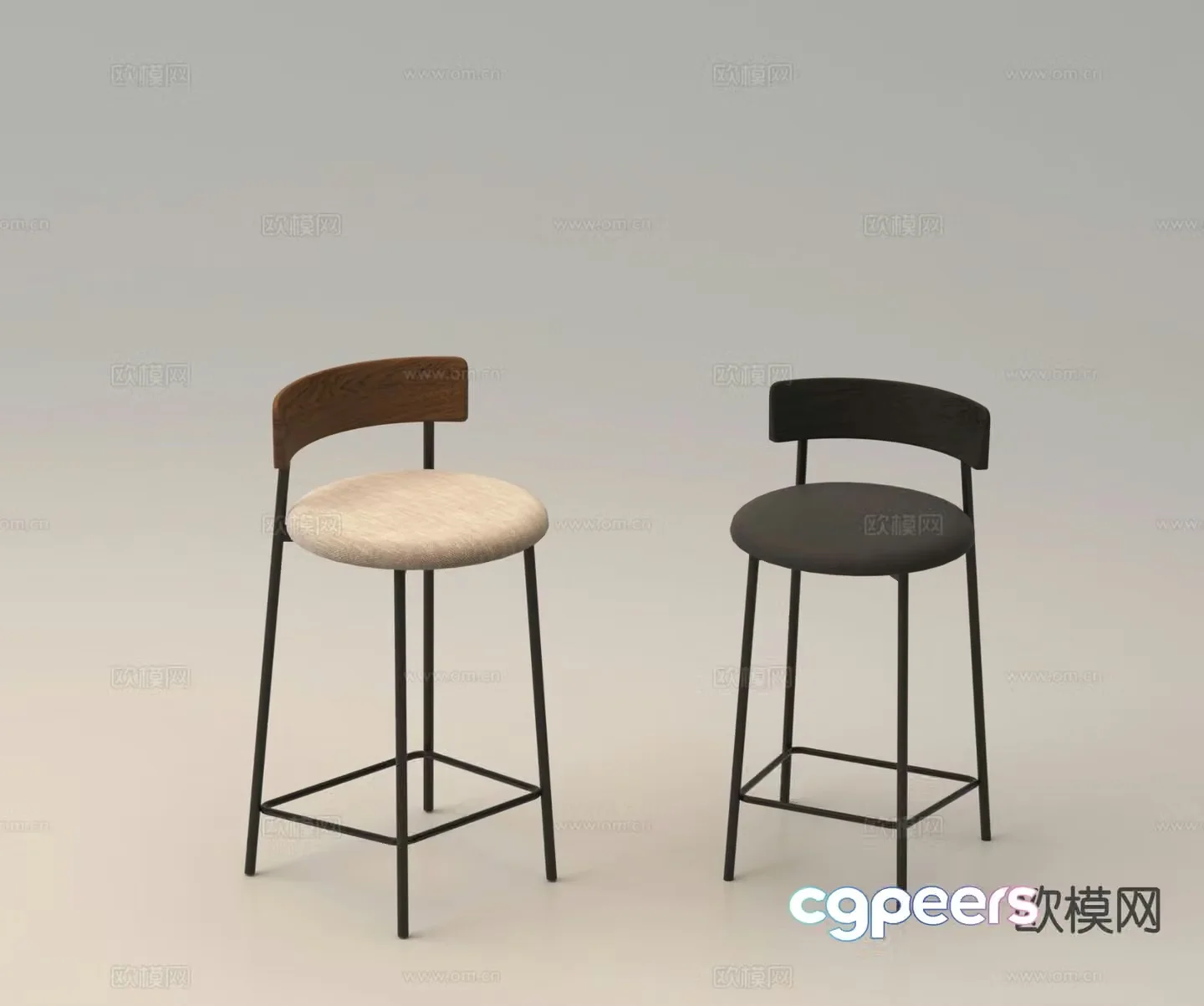 Modern bar stool bar stool high stool high chair 3d model