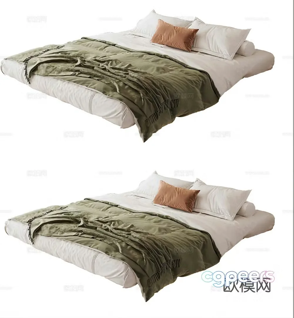 Modern retro bedding 3d model