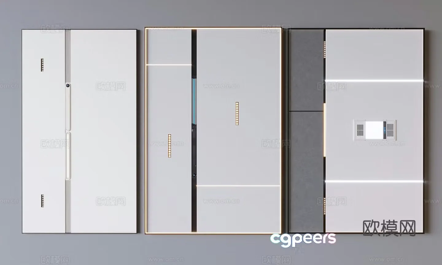 Integrated honeycomb large-board ceiling aluminum buckle plate heater integrated bathroom heater 3D model