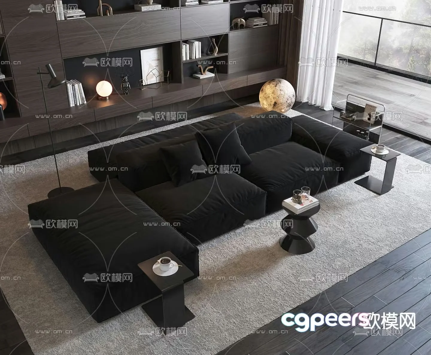 Minotti wabi-sabi style sofa set 3d model