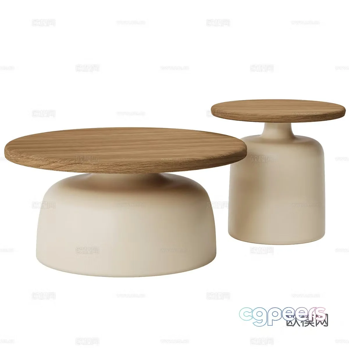 Modern cream style coffee table 3d model