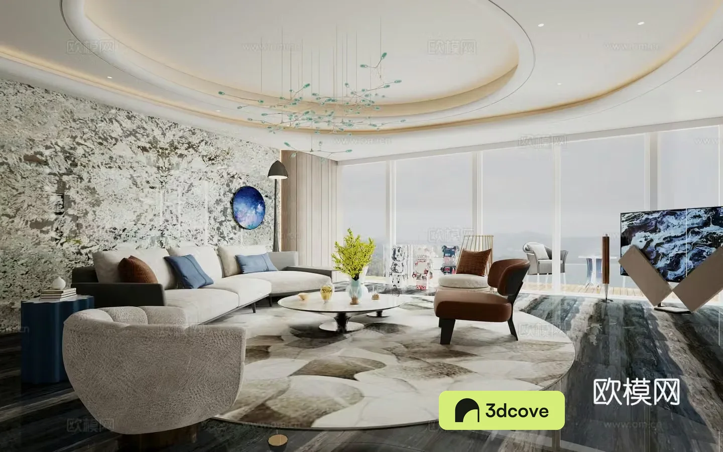 Modern light luxury living room