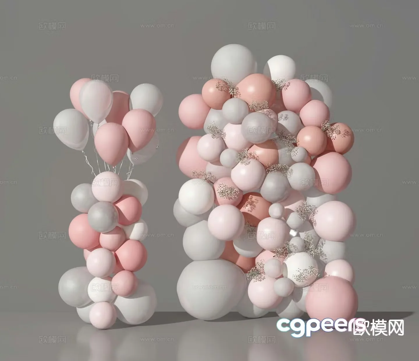 Modern wedding balloon decoration 3D model