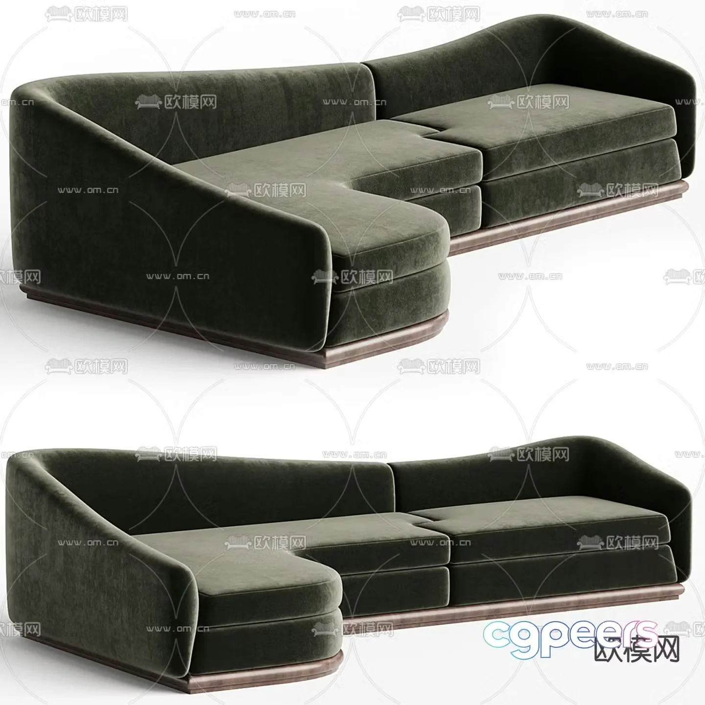 multi-person sofa corner sofa 3d model