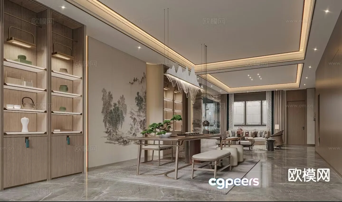 New Chinese tea room 3d model