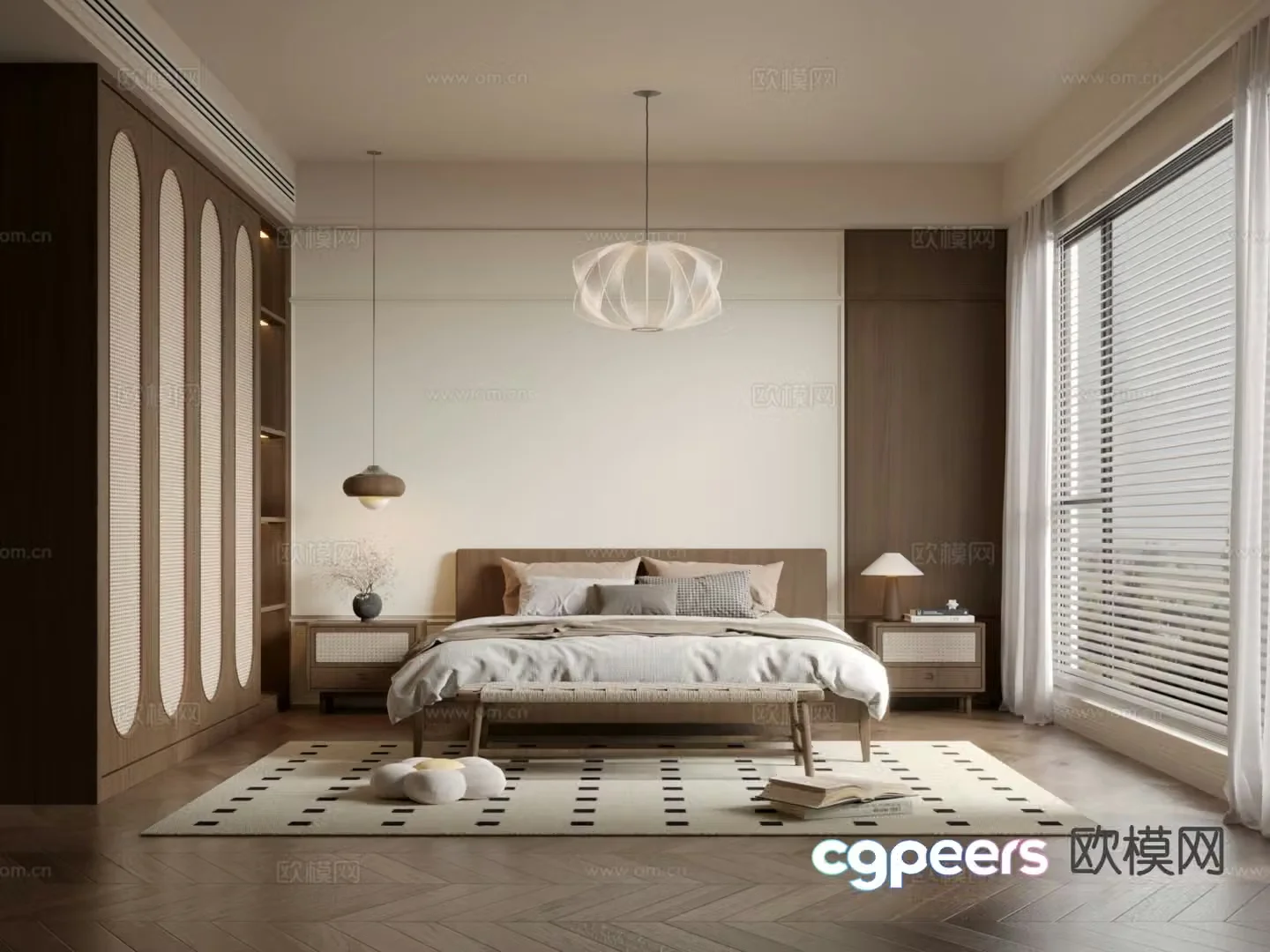 Wabi-sabi style bedroom master bedroom 3d model