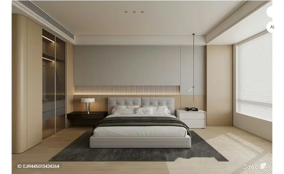 Modern Minimalist Bedroom 3D Model – 3662 – VRAY Render