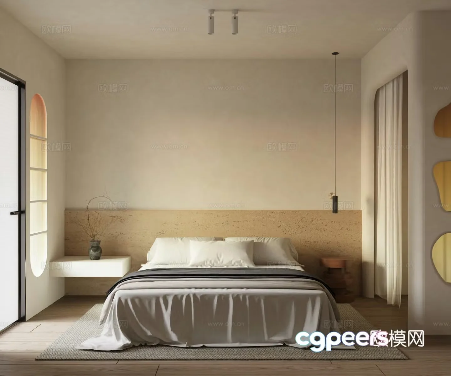 Home bedroom modern bedroom men’s bedroom homestay bedroom open cloakroom Italian bedroom 3d model