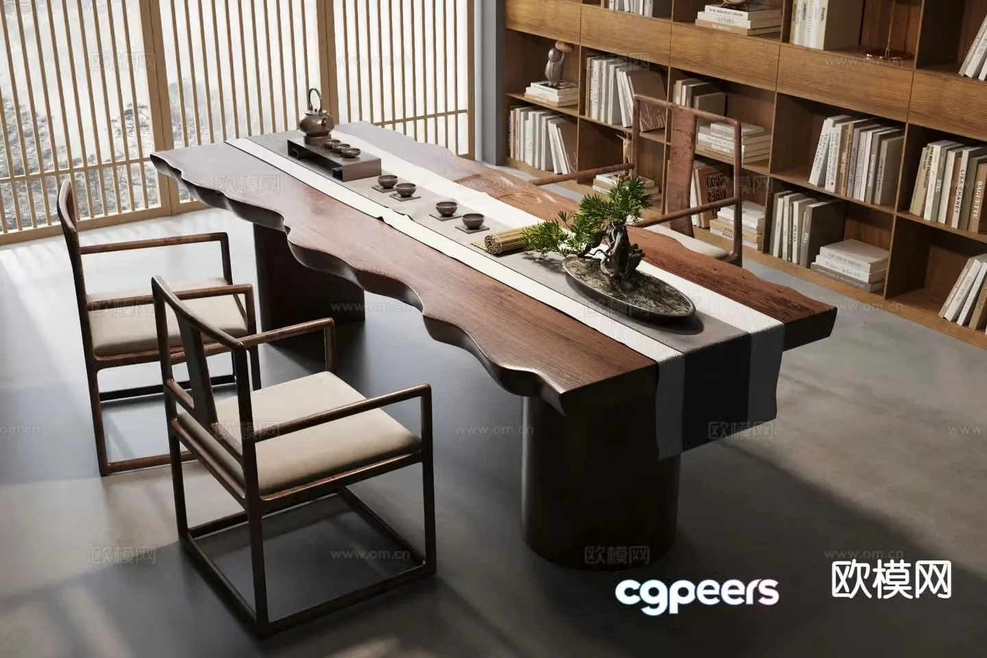 New Chinese style tea table tea table 3d model