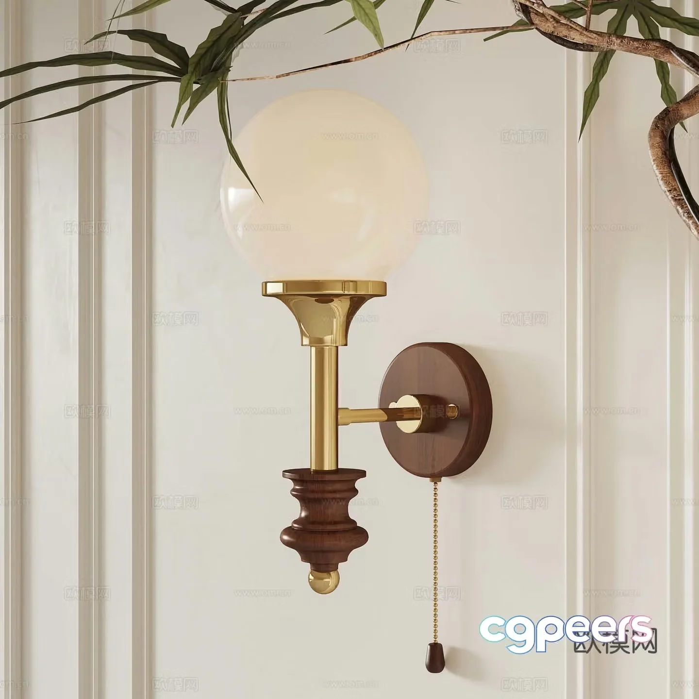 French medieval wall light 3D model