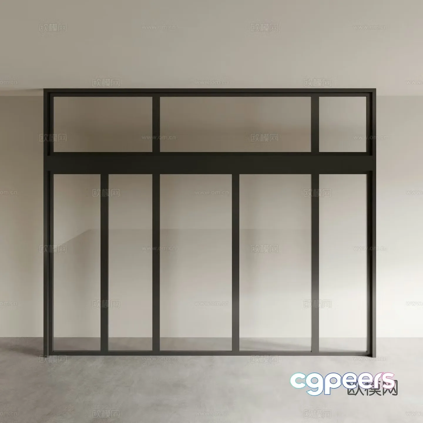 Sliding door kitchen door balcony door Changhong glass door glass door 3d model