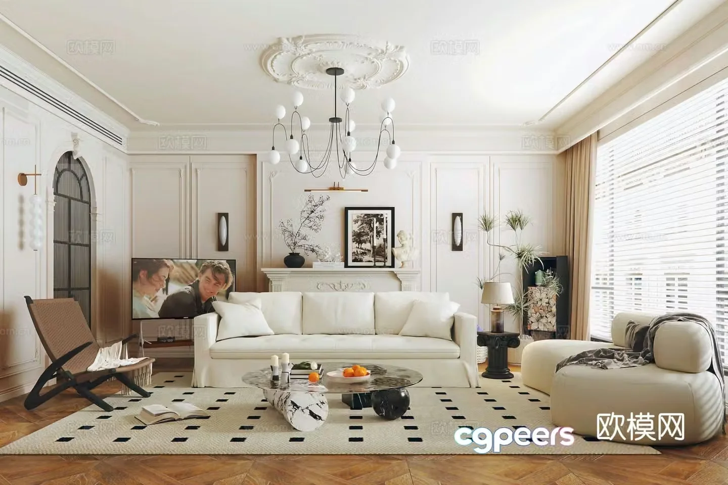 French living room 3d model