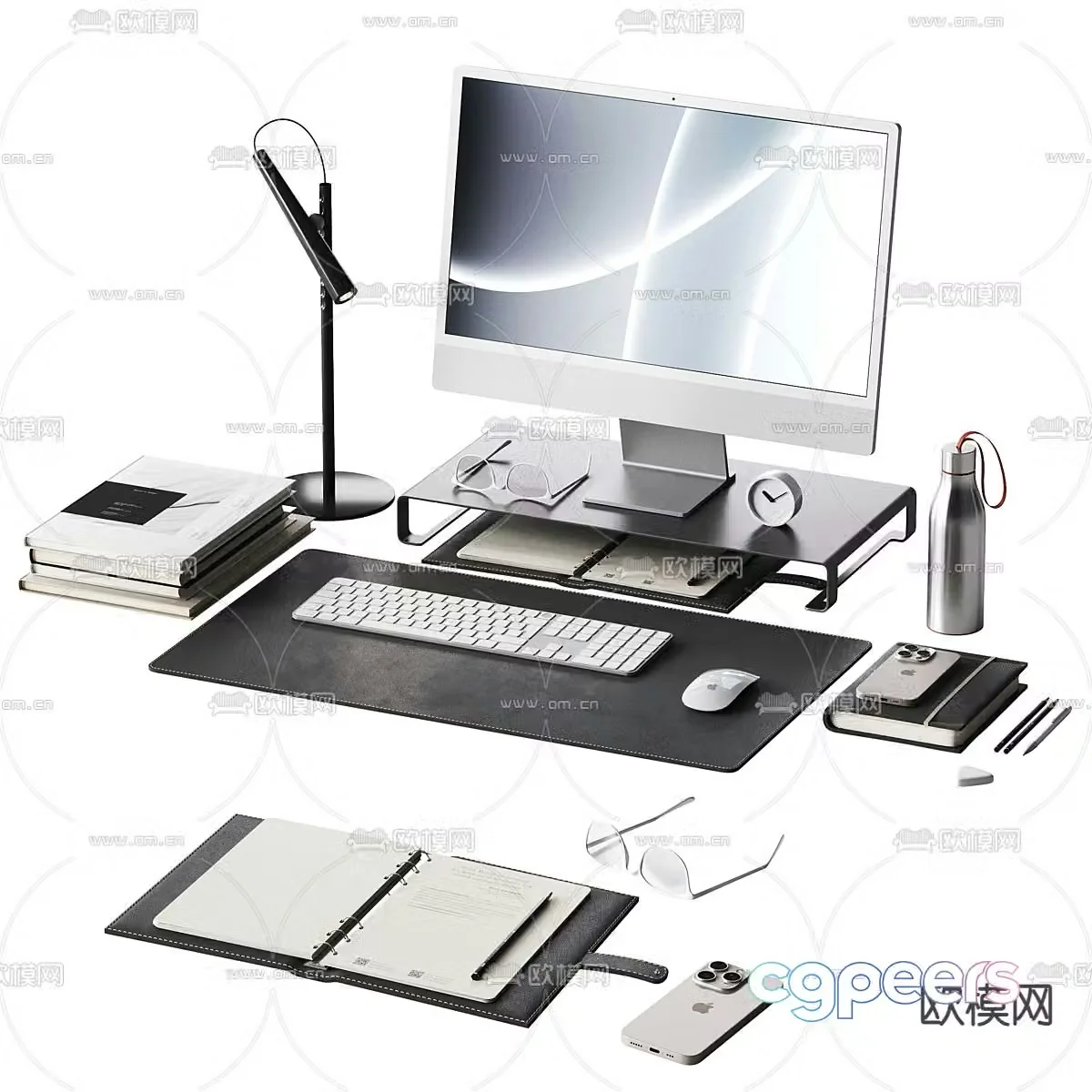 Computer Keyboard Desk Lamp Office Supplies Desk Decoration 3D Model