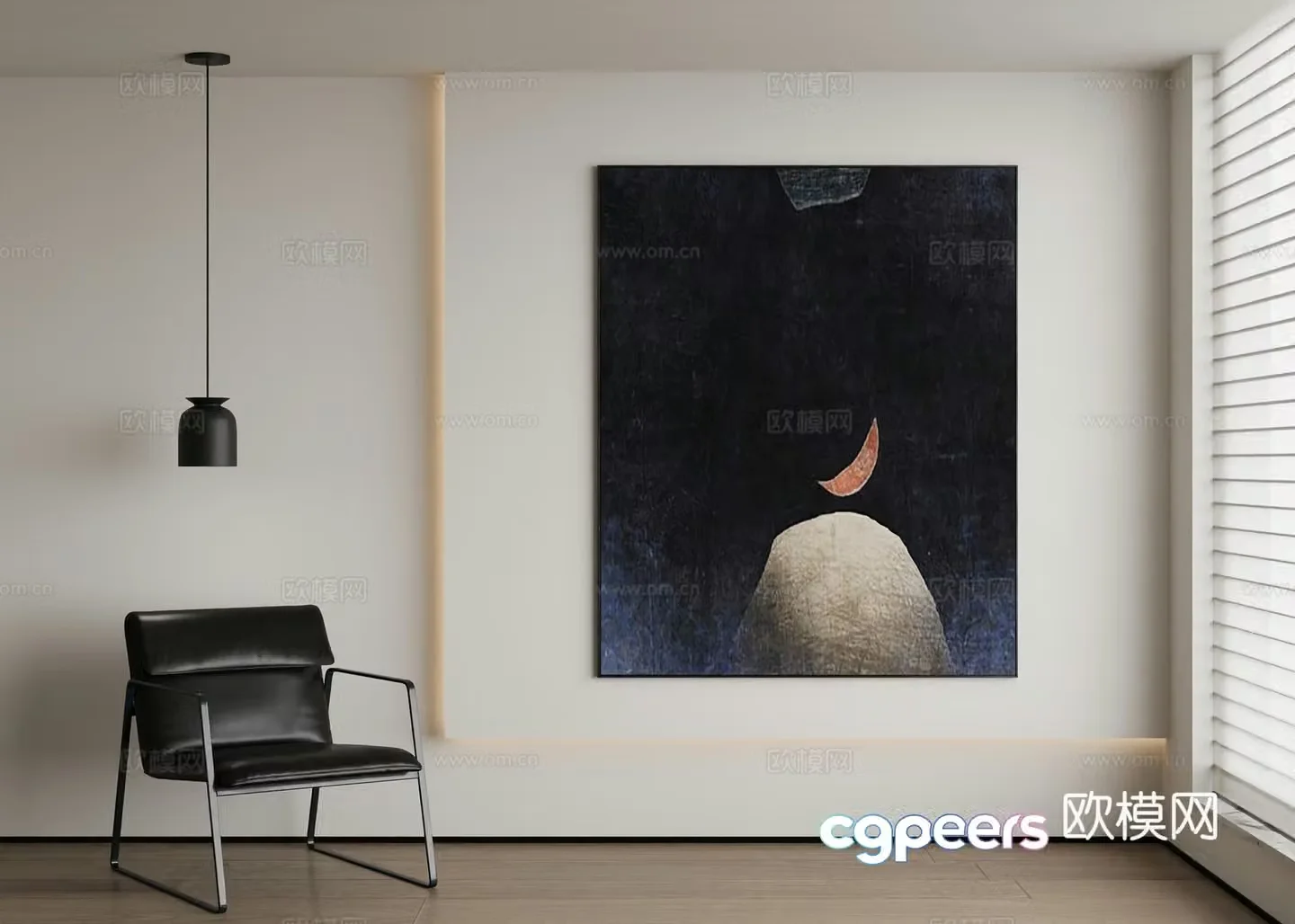 Modern abstract painting decorative painting 3d model