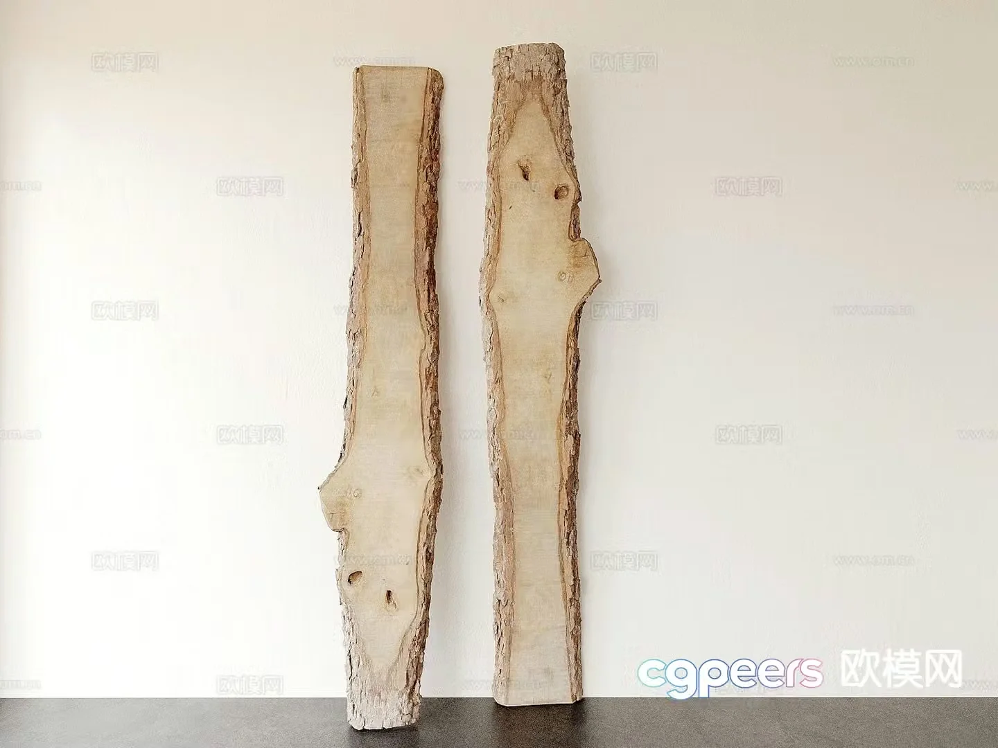 plank wood batten solid wood partition 3d model