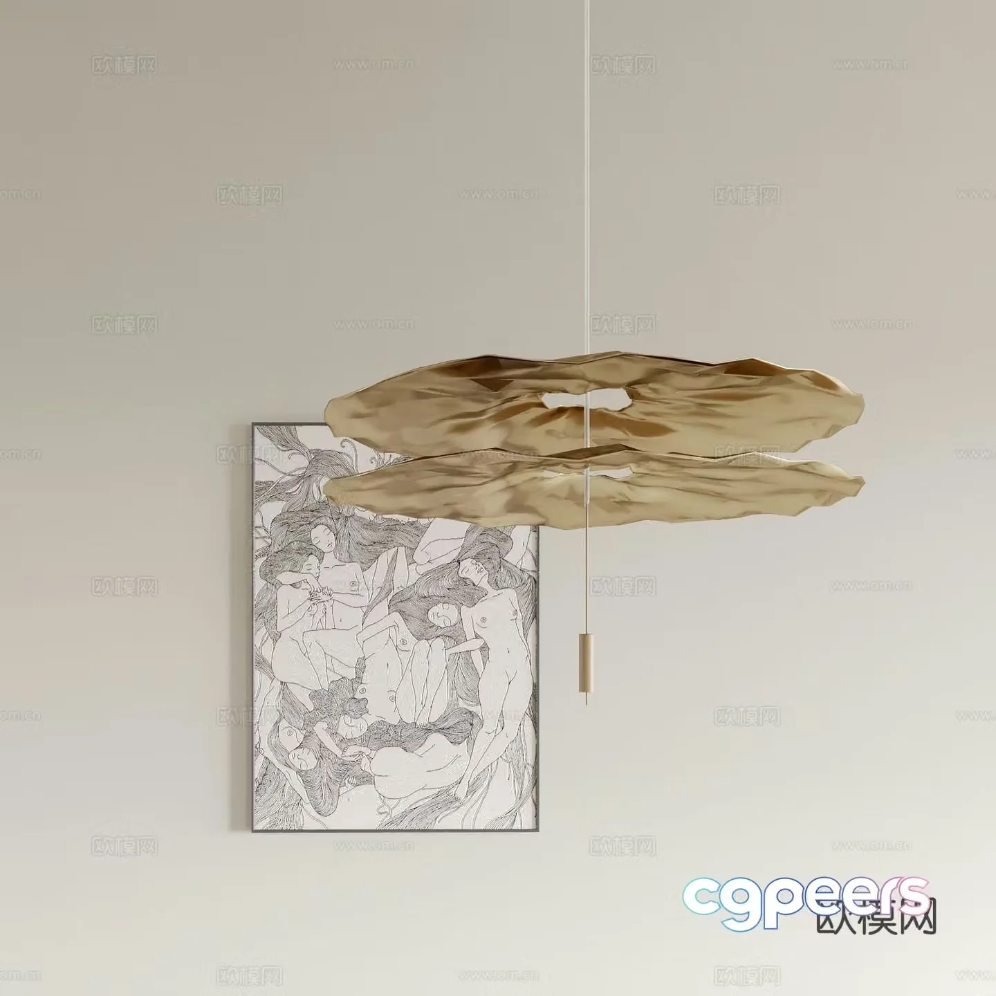 Creative chandelier restaurant chandelier 3d model