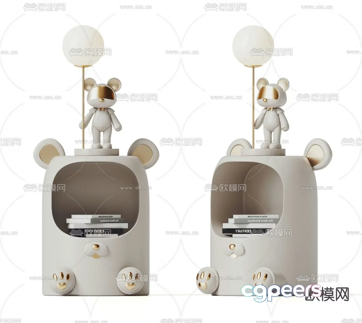 Modern children’s bedside table children’s cabinet 3d model