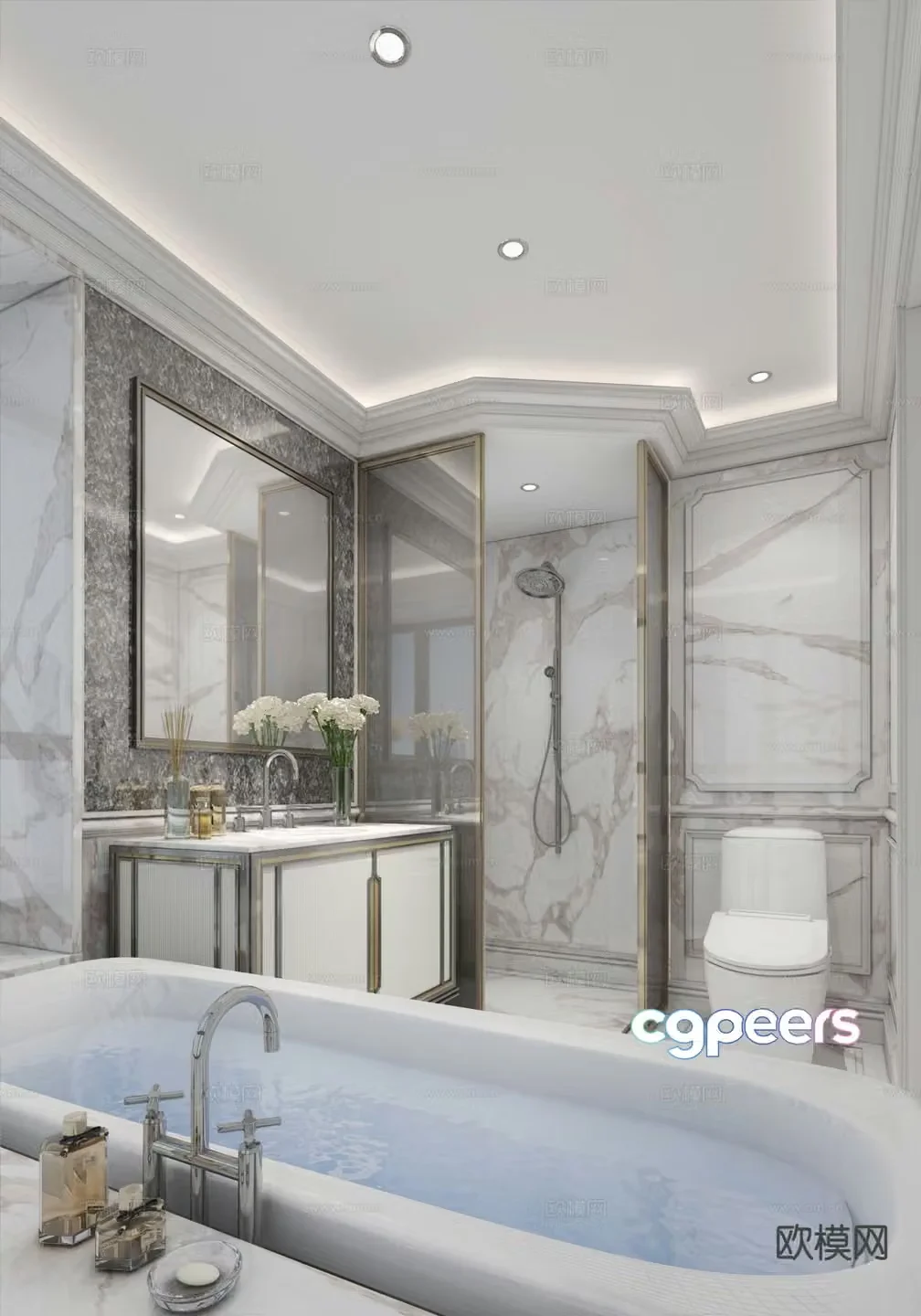 European style bathroom bathroom 3d model