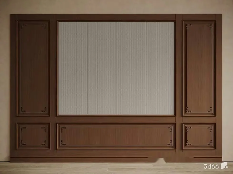 A Large Wooden Wall With A Beige Background 3D Model – 20226 – VRAY Render
