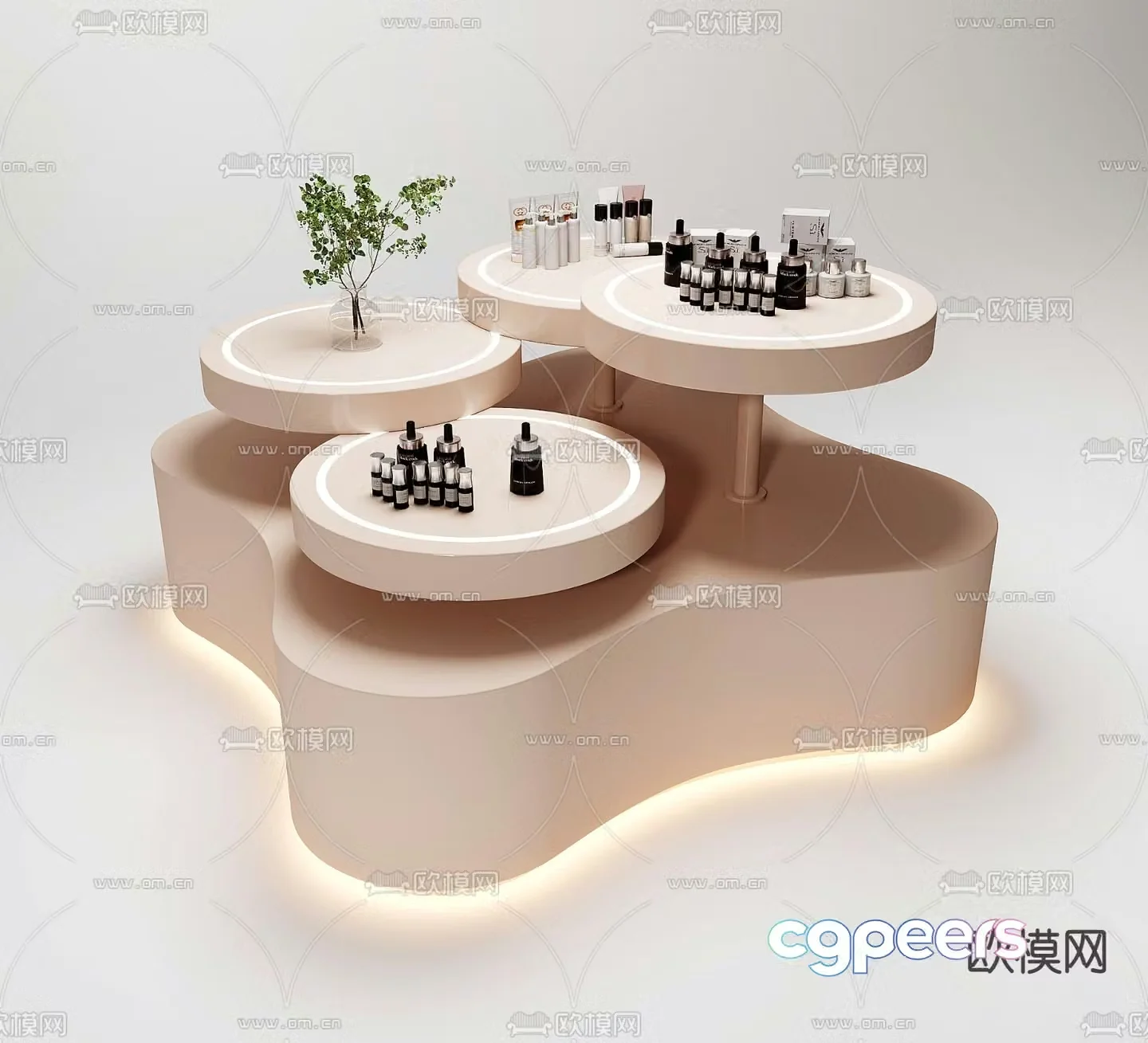 Cosmetics Nakajima booth display cabinet display stand 3d model