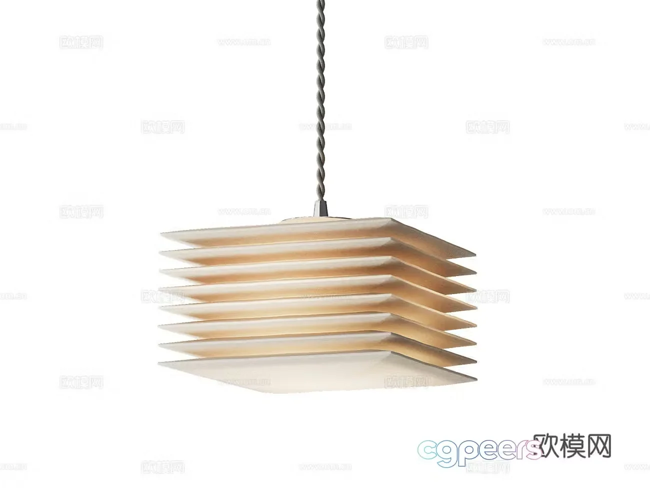 Middle art chandelier 3d model