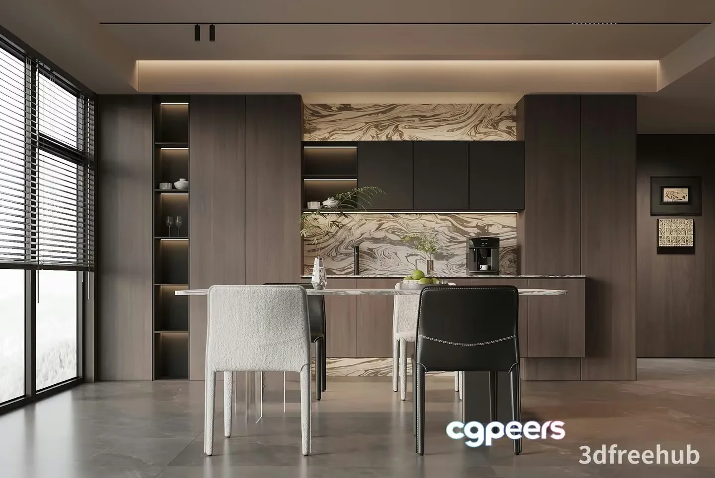 Modern Dining Room 3D Model – 21310 – VRAY Render