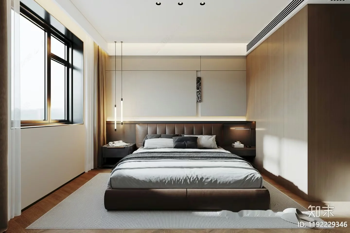 Cozy Modern Bedroom 3D Model – 9302 – CORONA Render