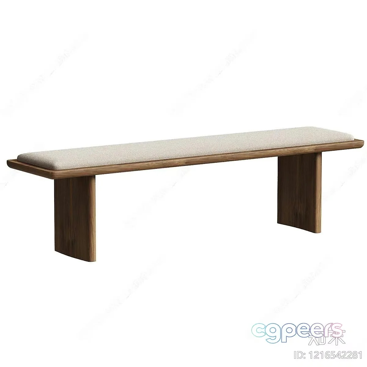 Simple Wooden Bench 3D Model – 14789 – VRAY Render