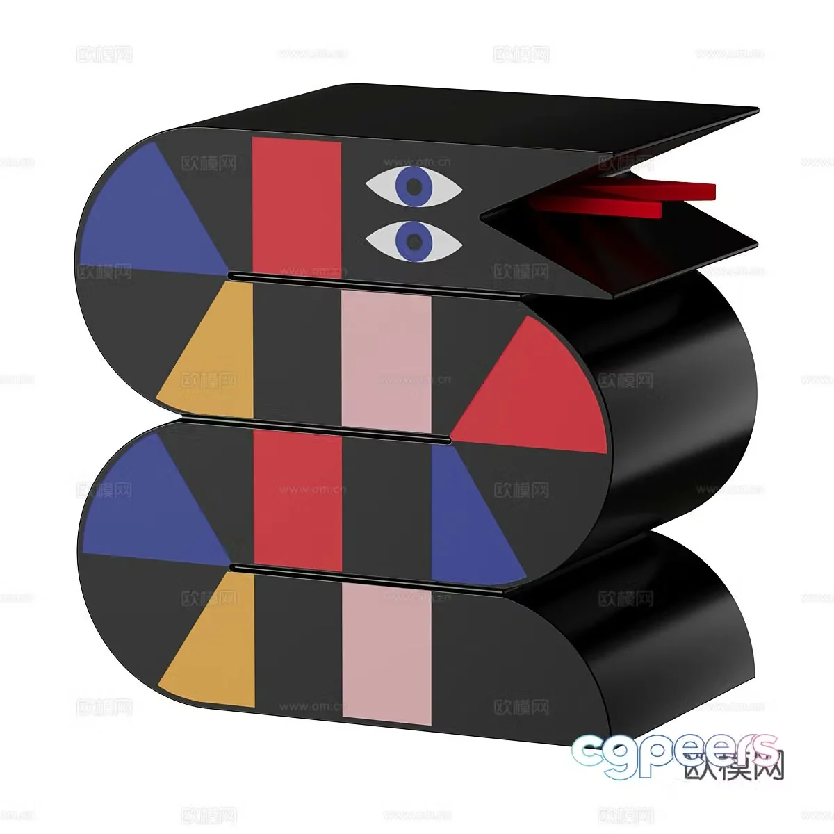 Modern Italian snake-shaped art coffee table side table 3d model