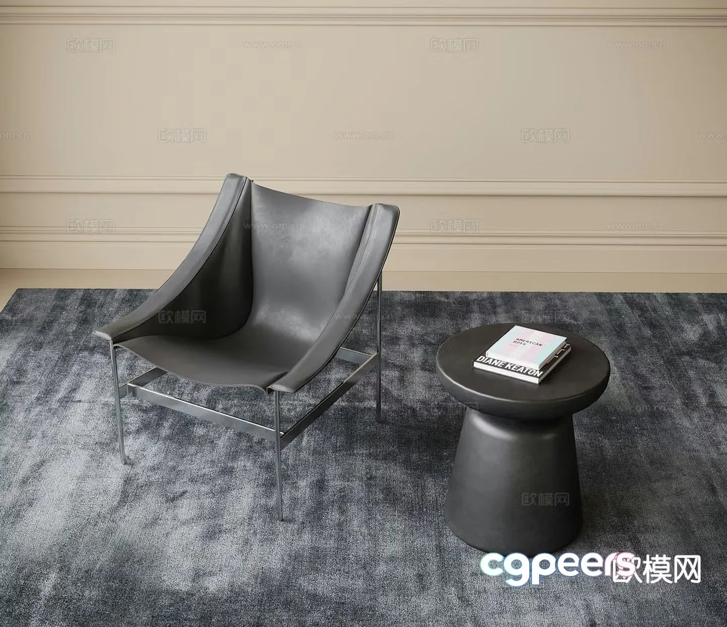 Modern leather lounge chair chair 3d model