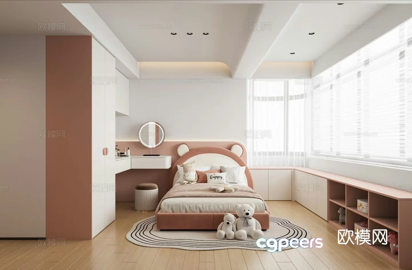 Modern children’s room girl’s room 3d model