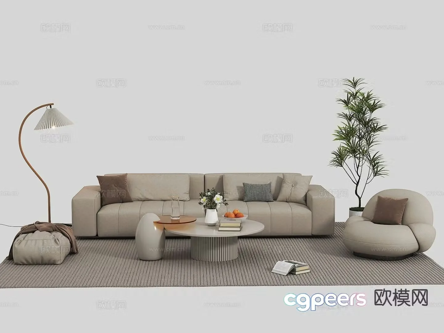 Modern sectional sofa 3d model