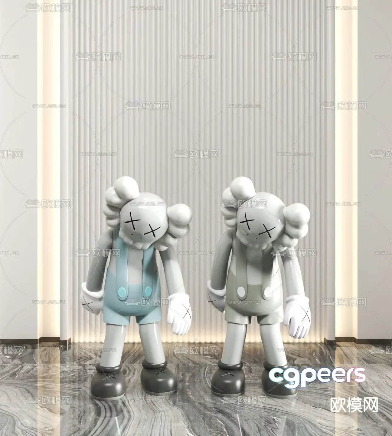 Modern Kaws trendy toy doll 3d model