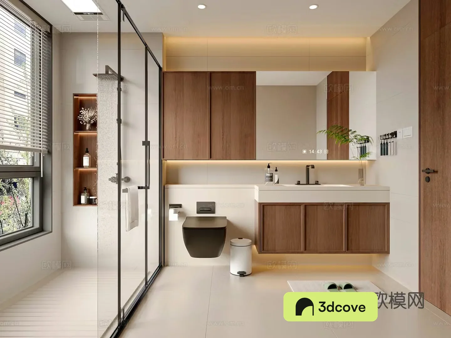 Middle style bathroom 3d model