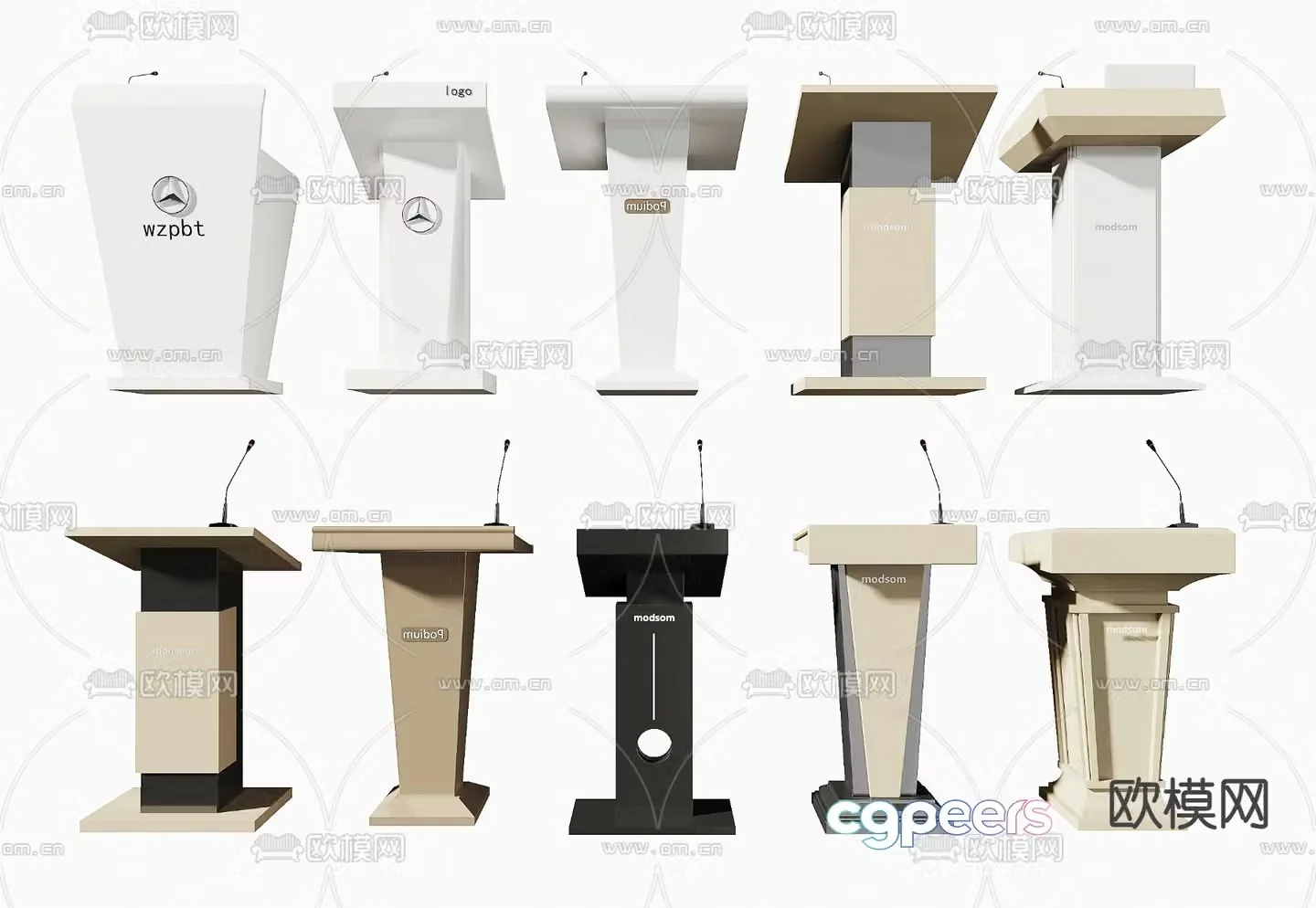 Lecture podium host podium award podium 3D model